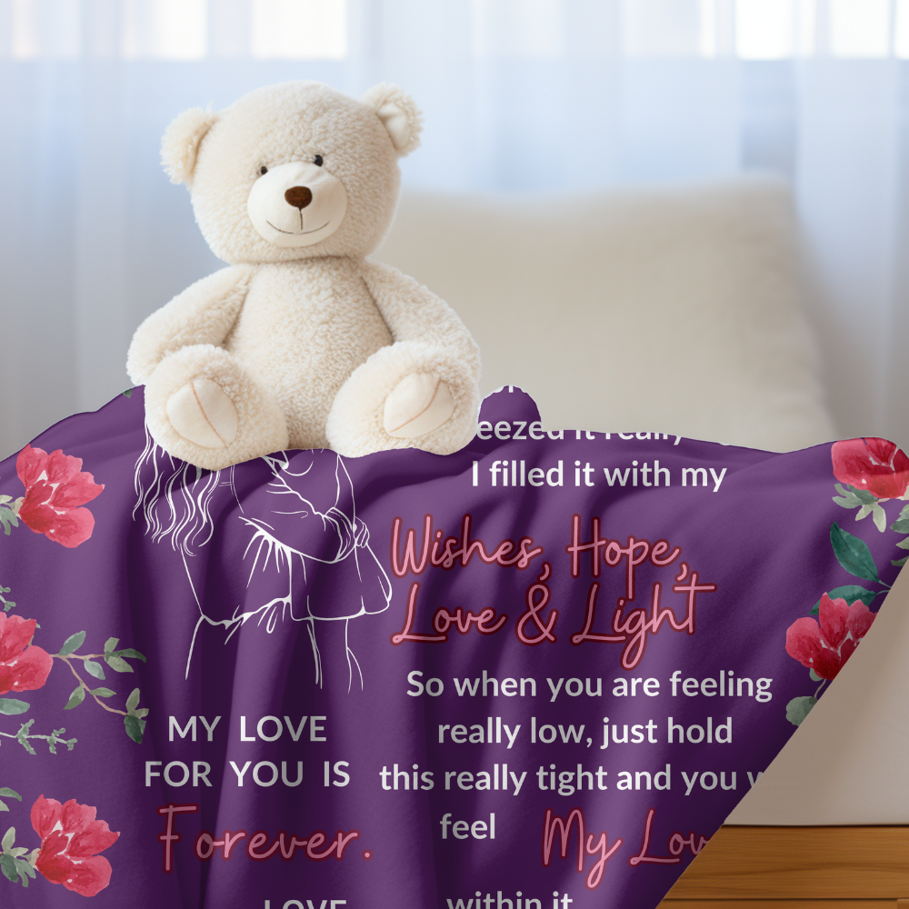 Granddaughter - Sweet Words - Purple Plush Fleece Blanket