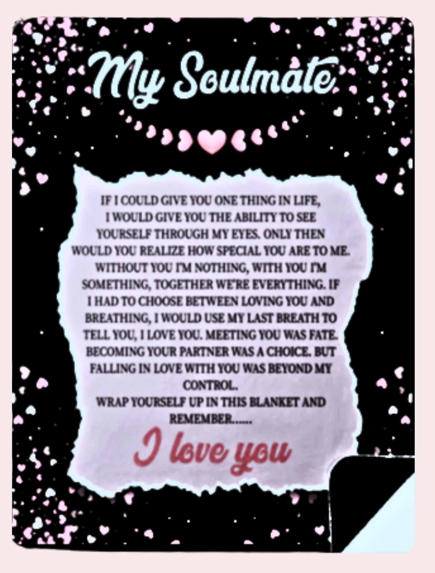 My Soulmate Blanket | Sentimental Gift for the Love of Your Life | Artic Fleece or Black Sherpa