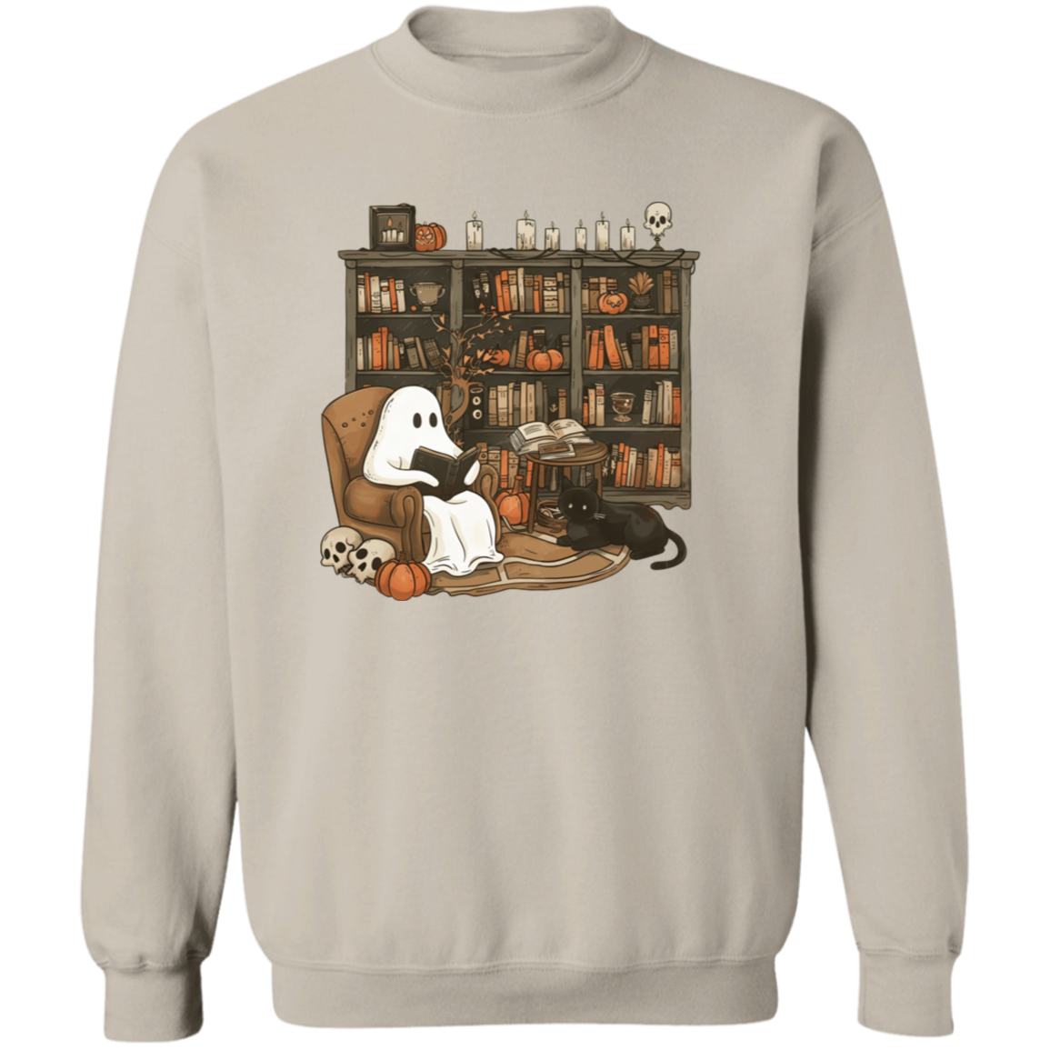 Cute Ghost Reading T-Shirt | Halloween Librarian Teacher Gift | Book Lover Apparel
