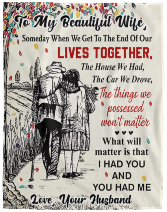 To My Beautiful Wife | Heartfelt Gift of Love and Comfort | Cozy or Artic Fleece Blanket