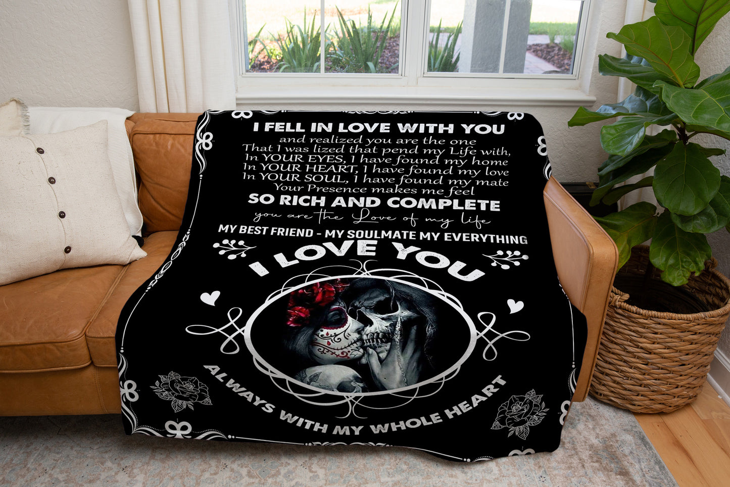 To My Soulmate - Romantic Skeleton Blanket | Cozy Plush, Fleece or Black Sherpa