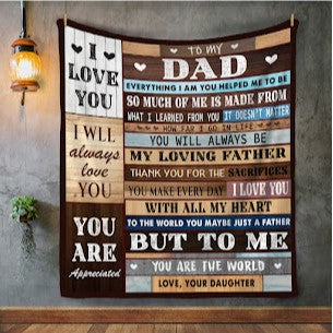 To My Dad | Cozy Black Sherpa Blanket with Heartfelt Message | Gift from Daughter