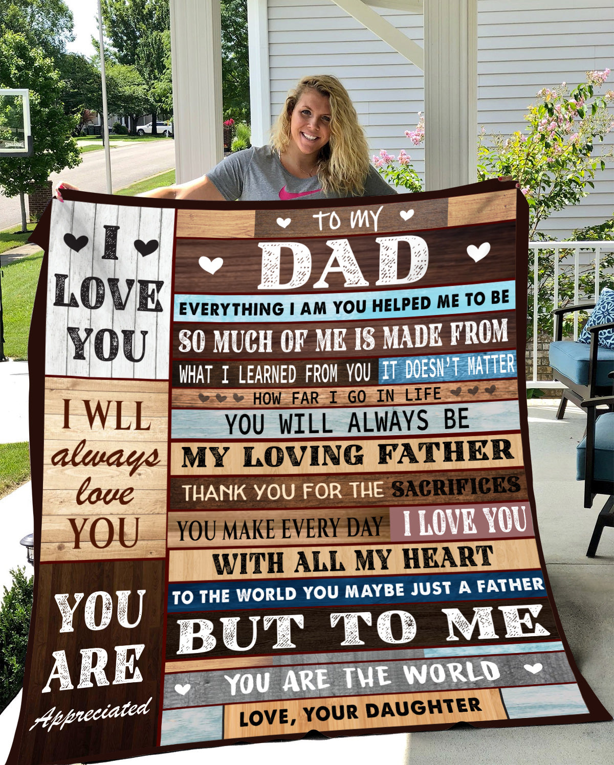 To My Dad | Cozy Black Sherpa Blanket with Heartfelt Message | Gift from Daughter