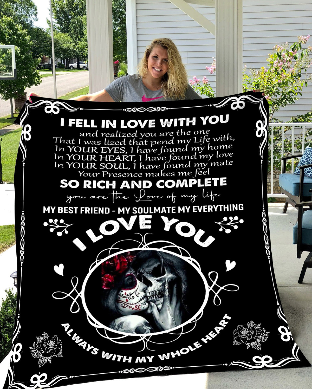 To My Soulmate - Romantic Skeleton Blanket | Cozy Plush, Fleece or Black Sherpa