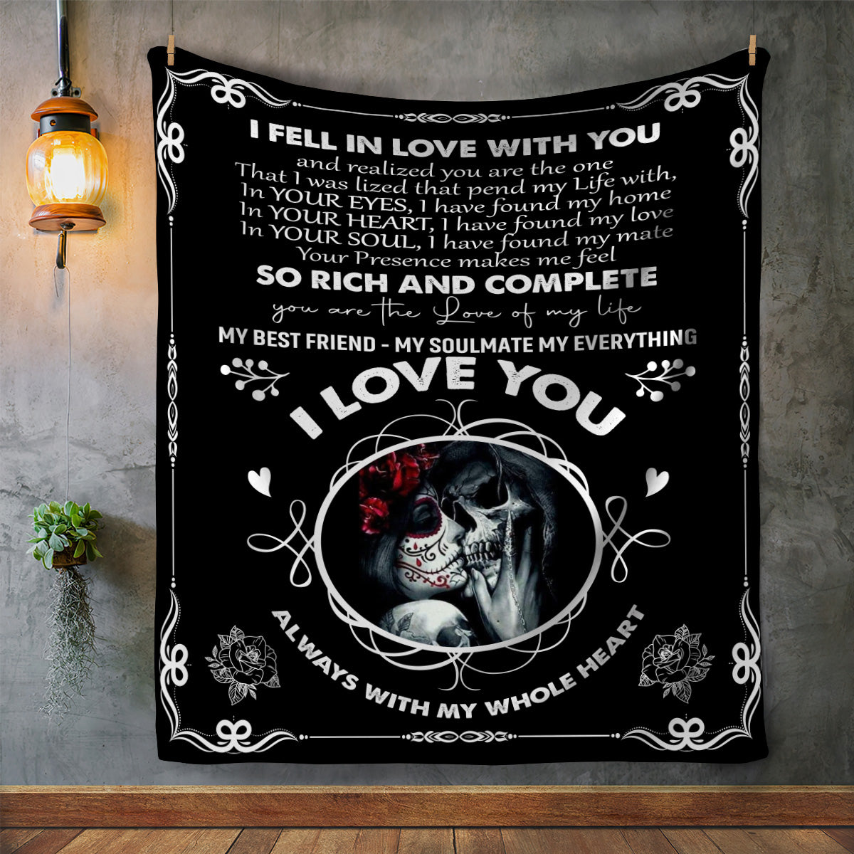 To My Soulmate - Romantic Skeleton Blanket | Cozy Plush, Fleece or Black Sherpa
