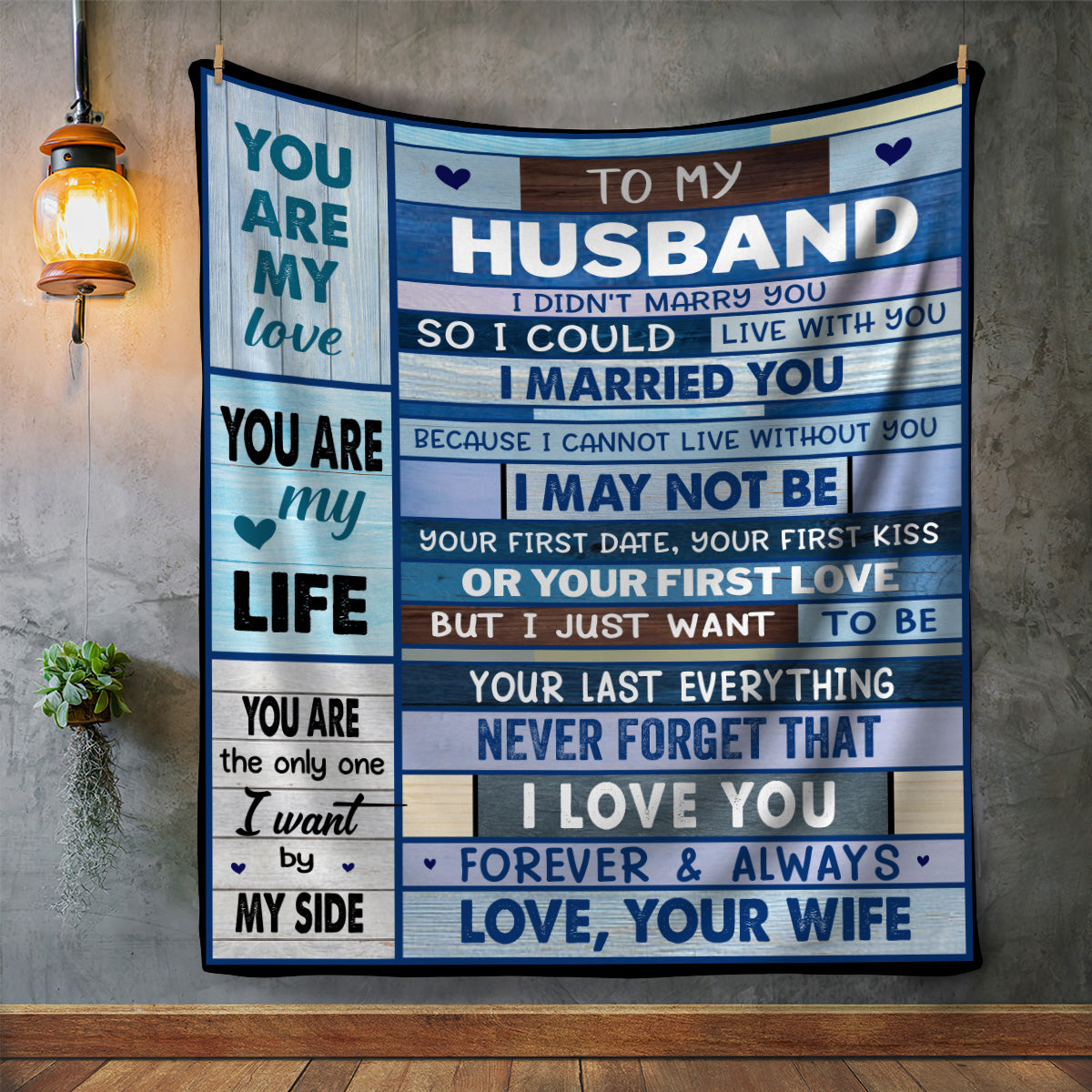To My Husband Romantic Gift | Black Sherpa Blanket | I Didn't Marry You So I Could Live With You