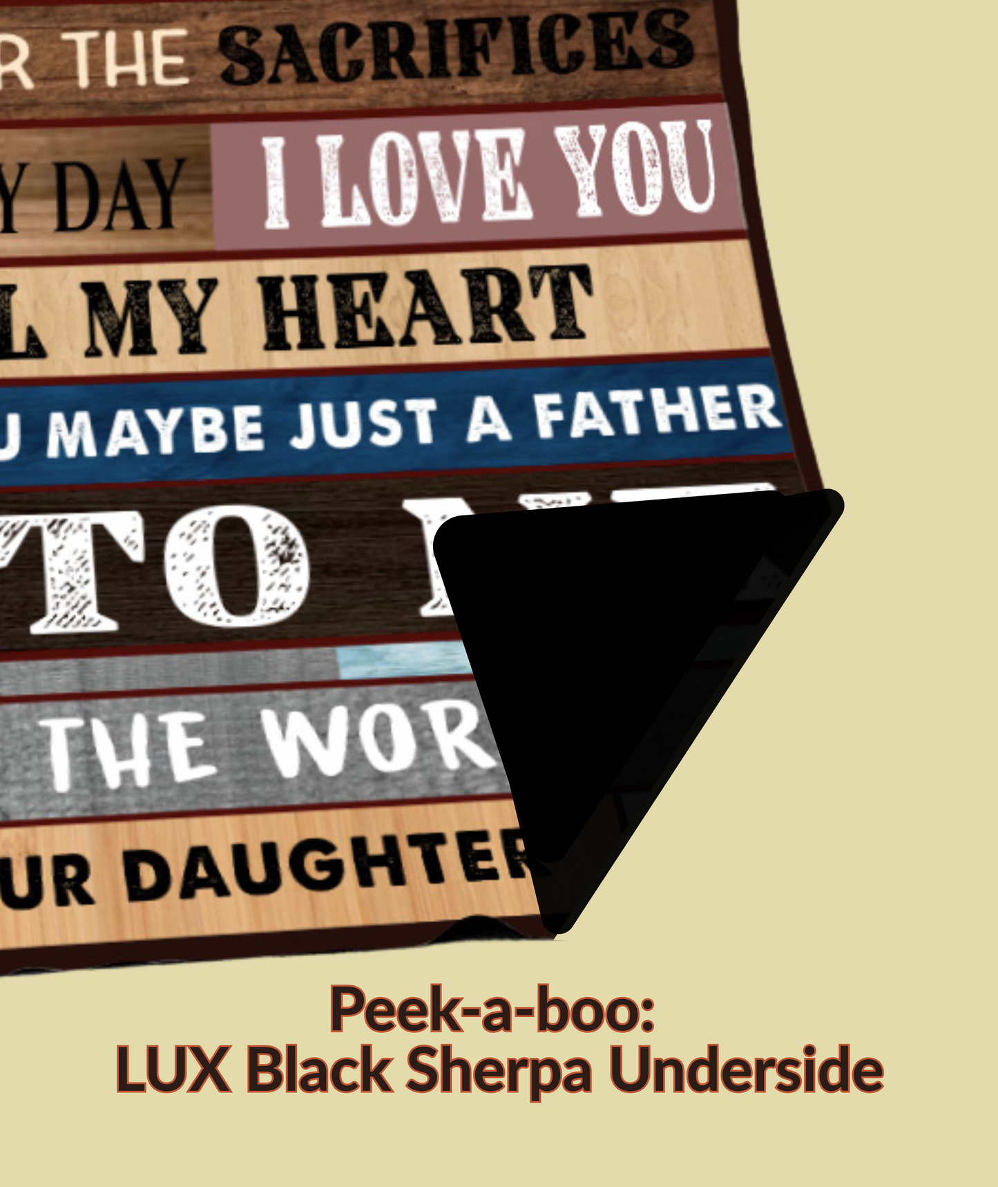 To My Dad | Cozy Black Sherpa Blanket with Heartfelt Message | Gift from Daughter