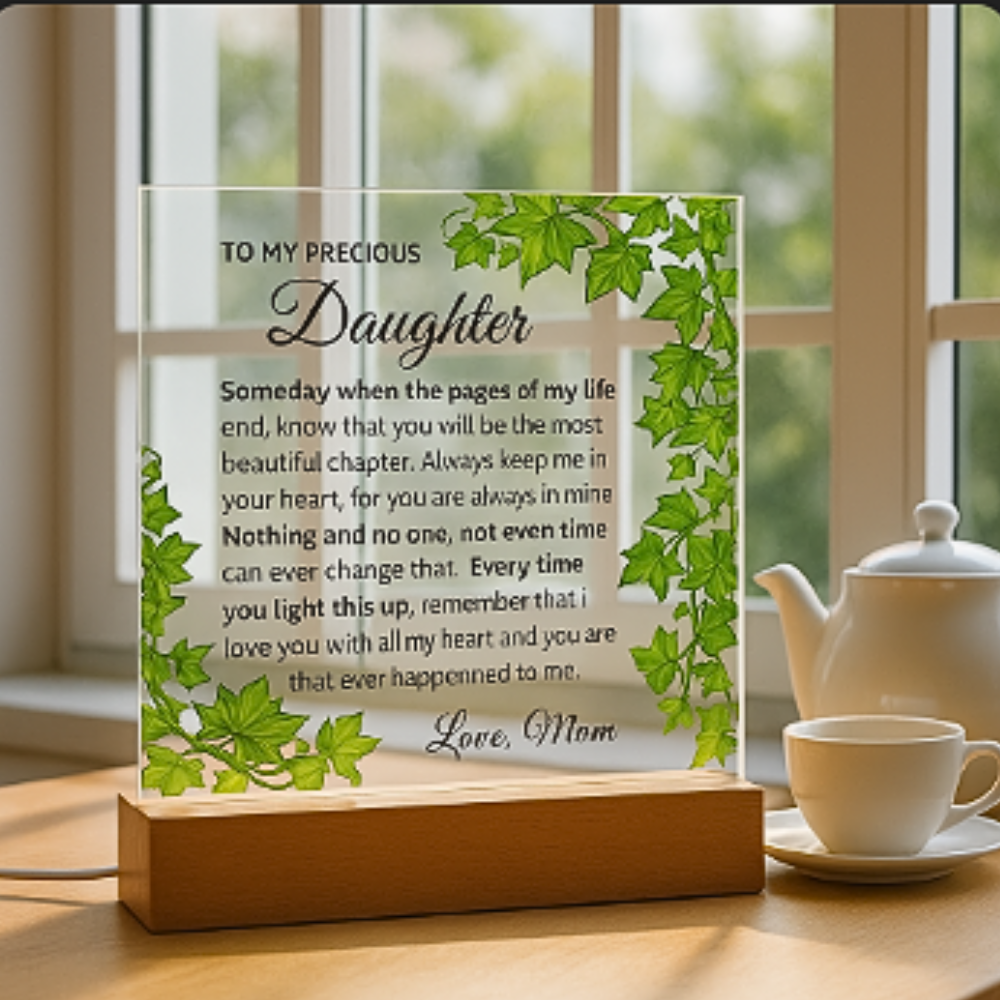 To My Daughter - Someday When the Pages of My Life - Beautiful Acrylic with Light