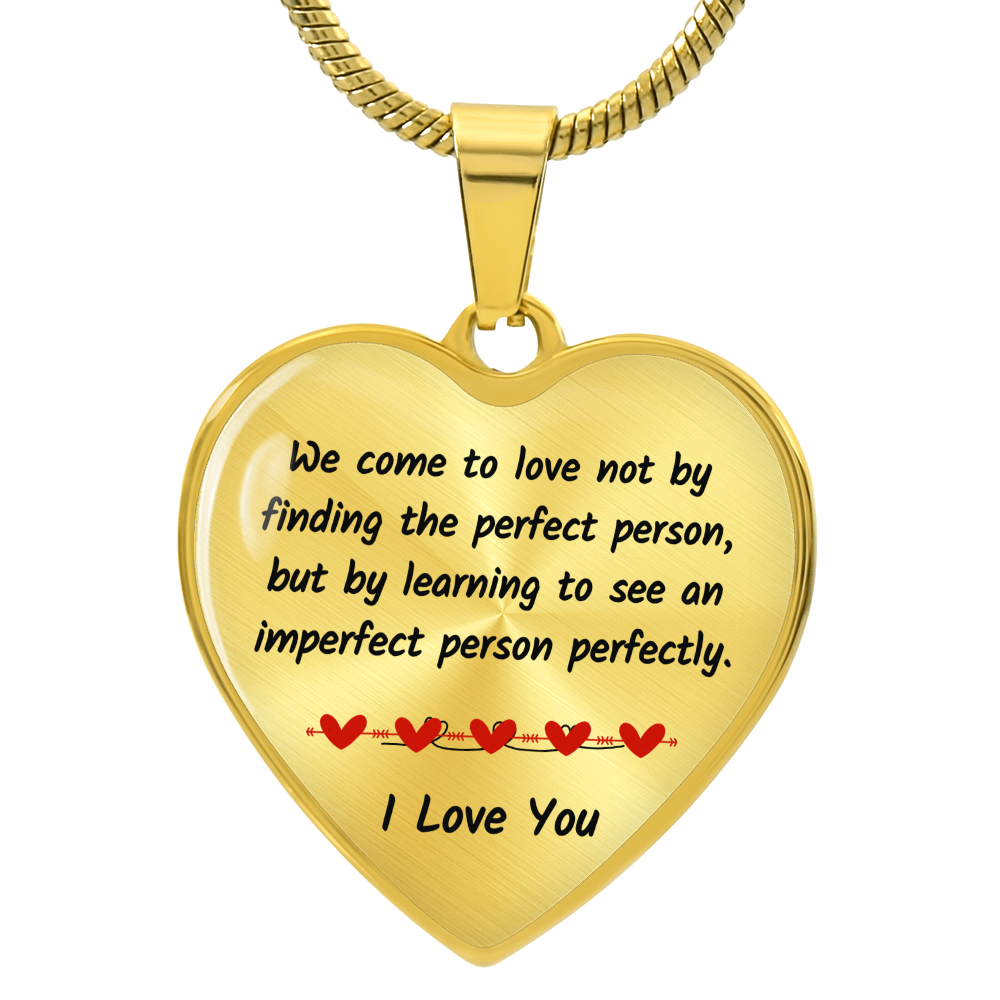 Pendant Heart Necklace | Perfect Love for Imperfect Person | Personalized Keepsake
