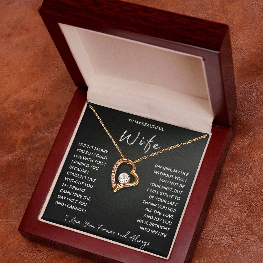 To My Beautiful Wife Forever Love Necklace | Romantic Gift for Anniversaries & Birthdays
