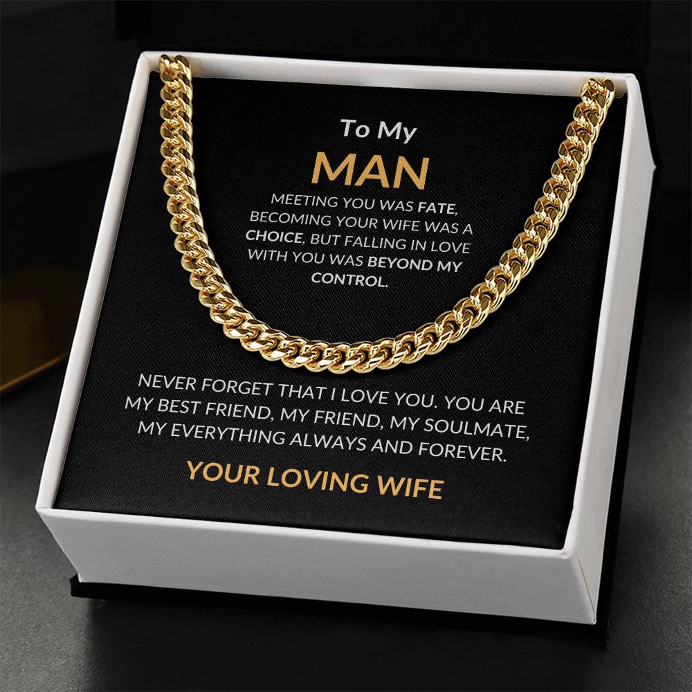 To My Husband: Timeless Love Cuban Chain Gift