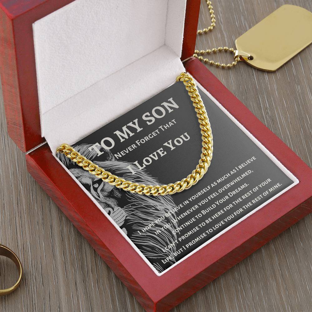 To My Son - Never Forget That I Love You - Cuban Link Chain