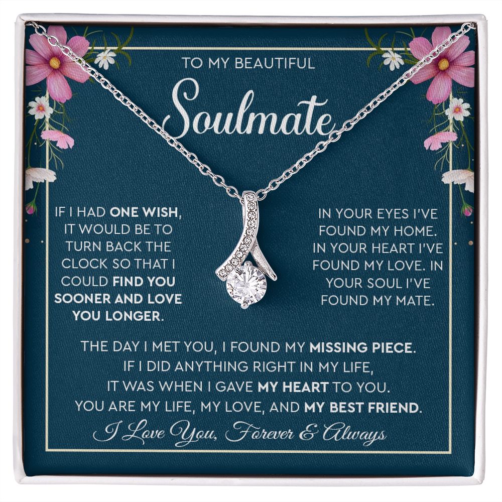 Soulmate Necklace with Cubic Zirconia | Romantic Gift | Birthday Valentine's Day Anniversary