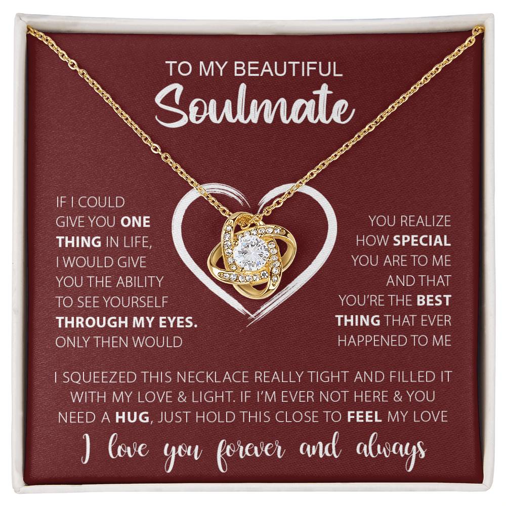To My Soulmate Love Knot Necklace | Romantic Gift for Valentine’s Day & Anniversaries