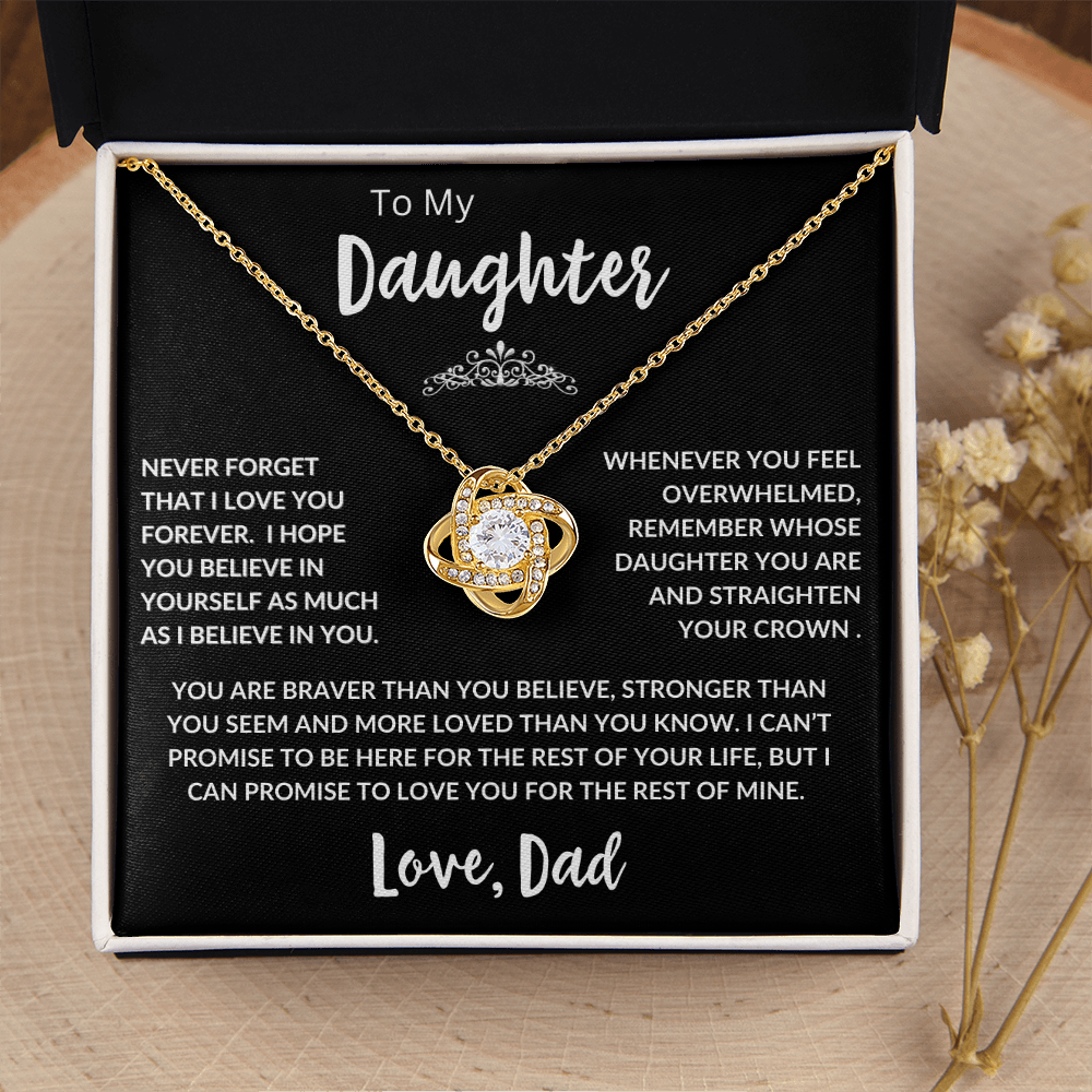 To My Daughter | Never Forget That I Love You | Love Knot Necklace