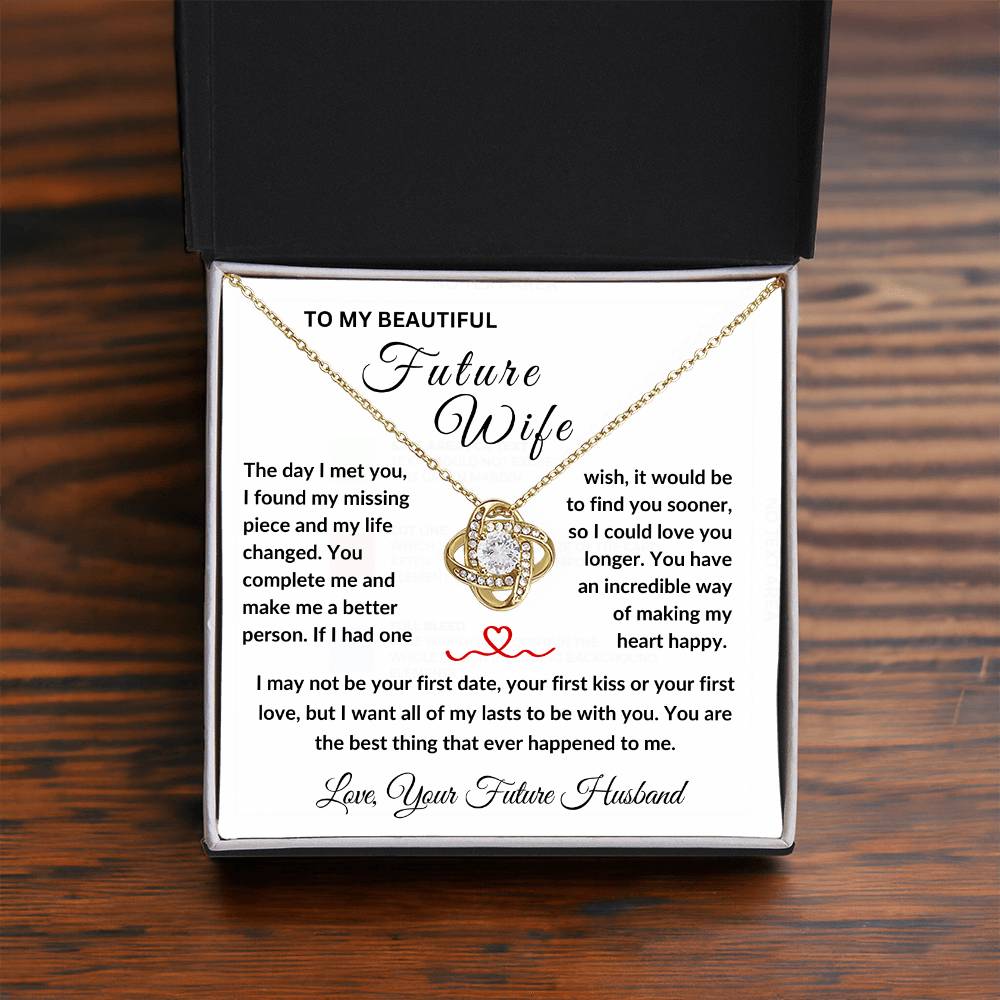 To My Future Wife Love Knot Necklace | Romantic Gift for Engagements & Anniversaries