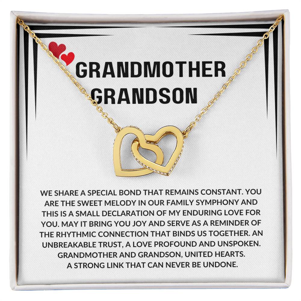 Grandmother-Grandson Necklace – Interlocking Hearts Symbolizing Love, Trust, and Family Bond