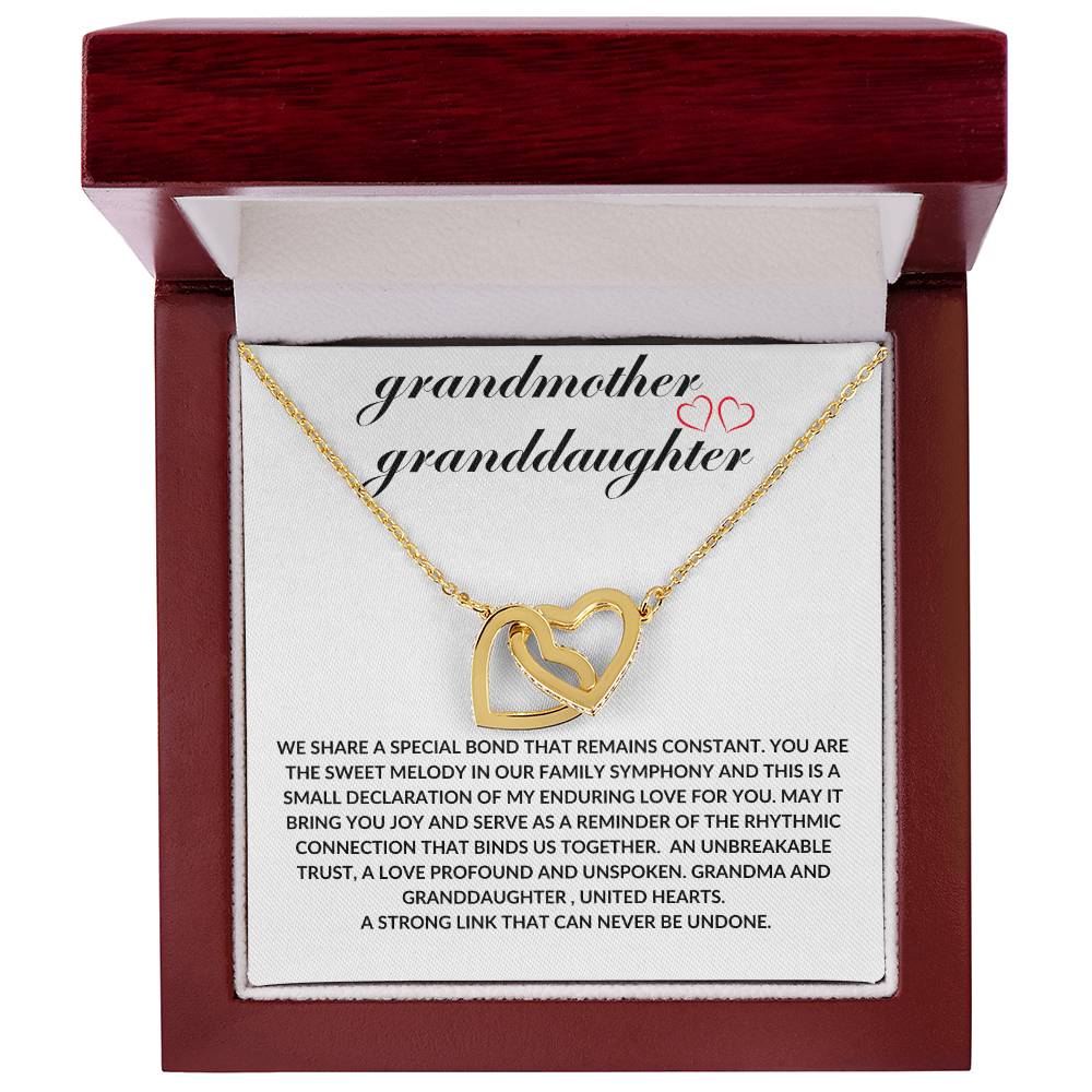 To My Granddaughter Interlocking Hearts Necklace | A Gift from Grandma’s Heart