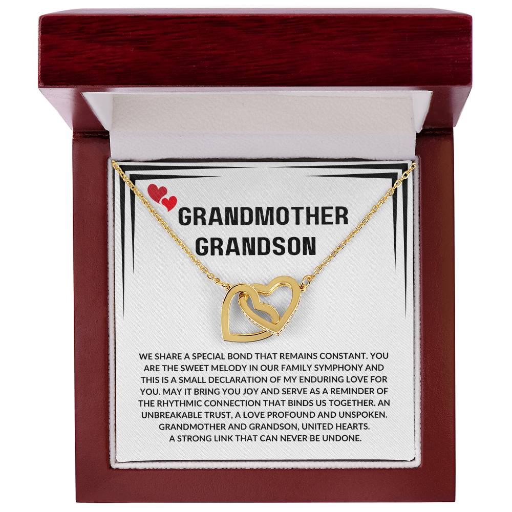 Grandmother-Grandson Necklace – Interlocking Hearts Symbolizing Love, Trust, and Family Bond