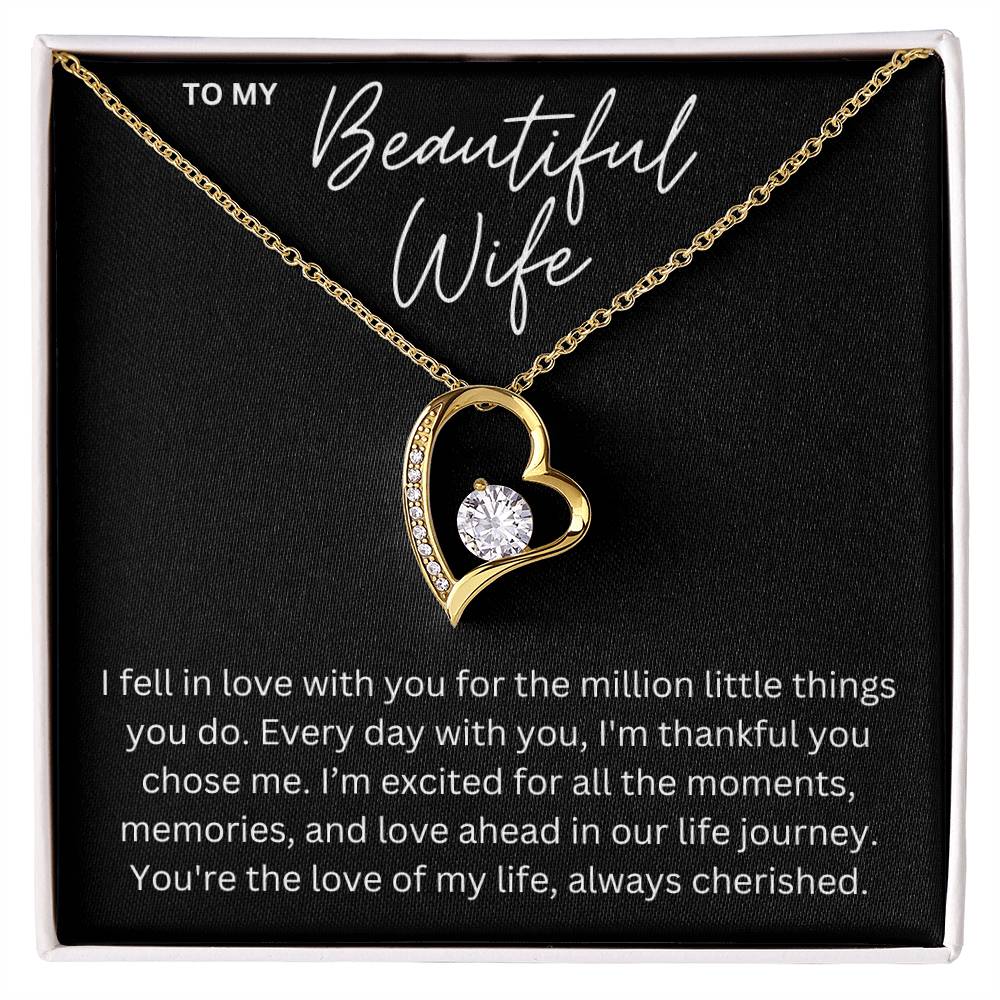 To My Beautiful Wife Forever Love Necklace | A Timeless Gift of Devotion