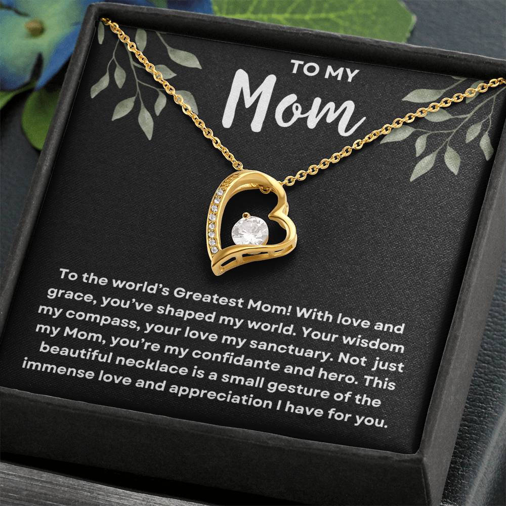 To My Mom | World's Greatest Mom | Love Knot Jewelry Gift for Birthday or Mother's Day