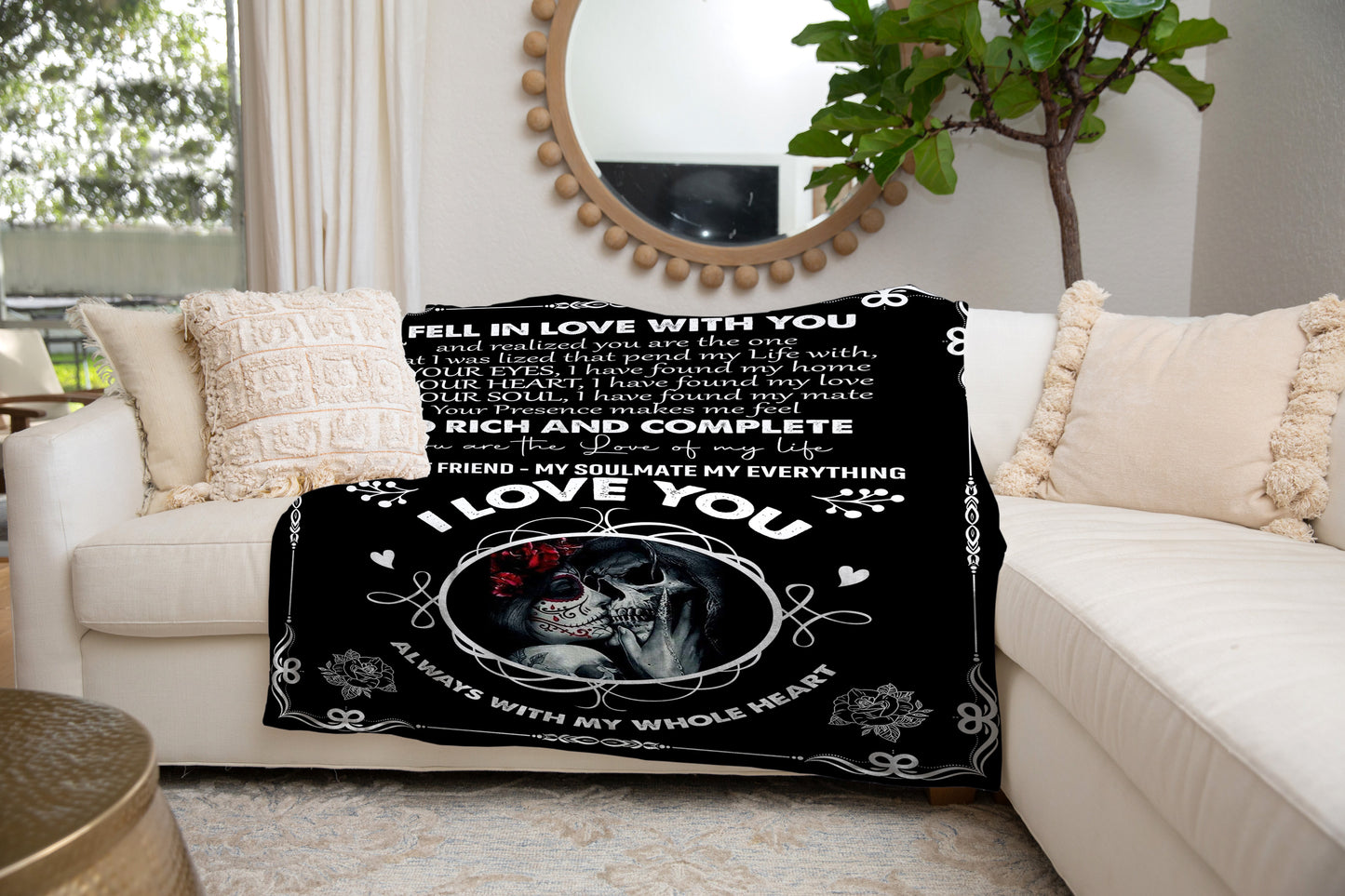 To My Soulmate - Romantic Skeleton Blanket | Cozy Plush, Fleece or Black Sherpa