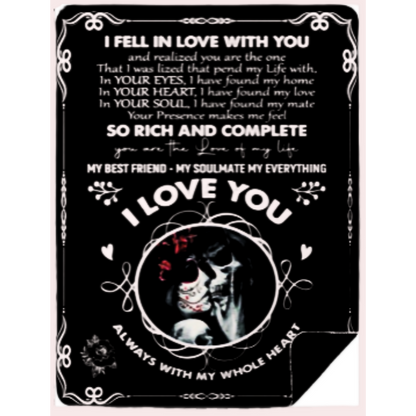 To My Soulmate - Romantic Skeleton Blanket | Cozy Plush, Fleece or Black Sherpa
