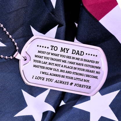 Personalized Dad Dog Tag Necklace — Custom Engraved Military-Style Gift for Dad