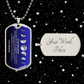 To My Grandson Moon Phase Dog Tag | A Gift of Love & Strength