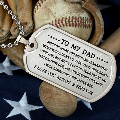 Personalized Dad Dog Tag Necklace — Custom Engraved Military-Style Gift for Dad