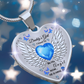Daddy's Girl Memorial Heart Necklace | Angel Wing Pendant with Custom Engraving