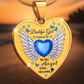 Daddy's Girl Memorial Heart Necklace | Angel Wing Pendant with Custom Engraving