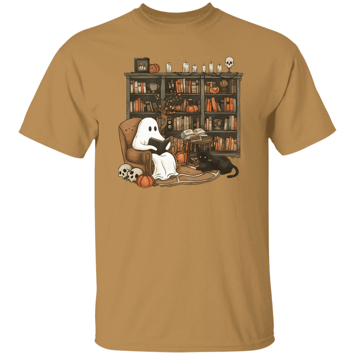 Cute Ghost Reading T-Shirt | Halloween Librarian Teacher Gift | Book Lover Apparel