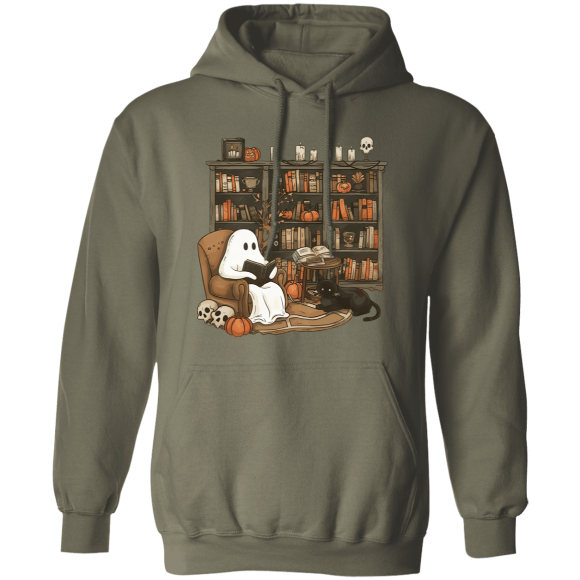 Cute Ghost Reading T-Shirt | Halloween Librarian Teacher Gift | Book Lover Apparel