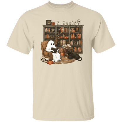 Cute Ghost Reading T-Shirt | Halloween Librarian Teacher Gift | Book Lover Apparel