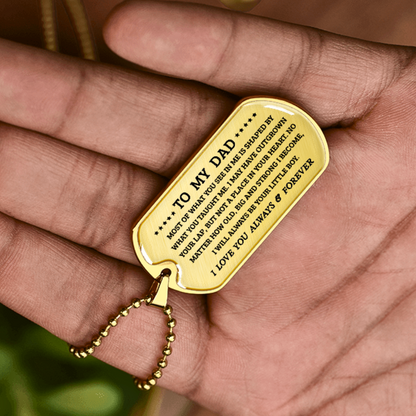 Personalized Dad Dog Tag Necklace — Custom Engraved Military-Style Gift for Dad