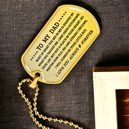 Personalized Dad Dog Tag Necklace — Custom Engraved Military-Style Gift for Dad