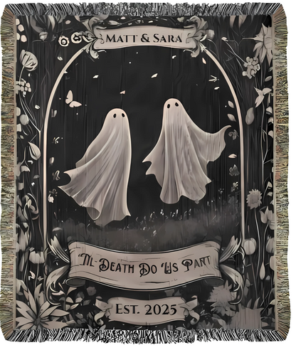 Ghost Couple 'Til Death Do Us Part | Personalized Wedding Halloween Blanket