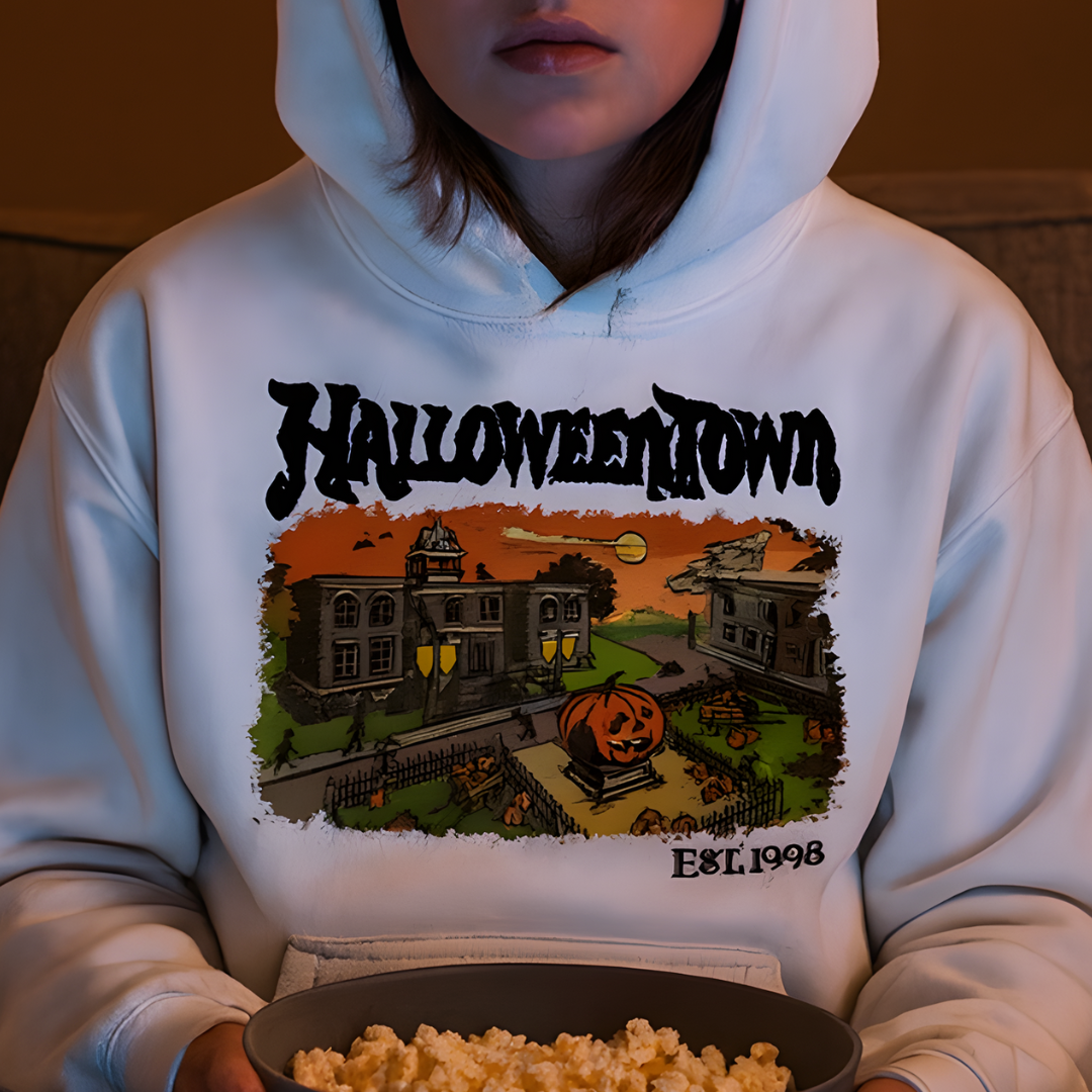 Halloweentown Trio – Cozy Fall Tee, Sweatshirt & Hoodie for Pumpkin-Spice Lovers