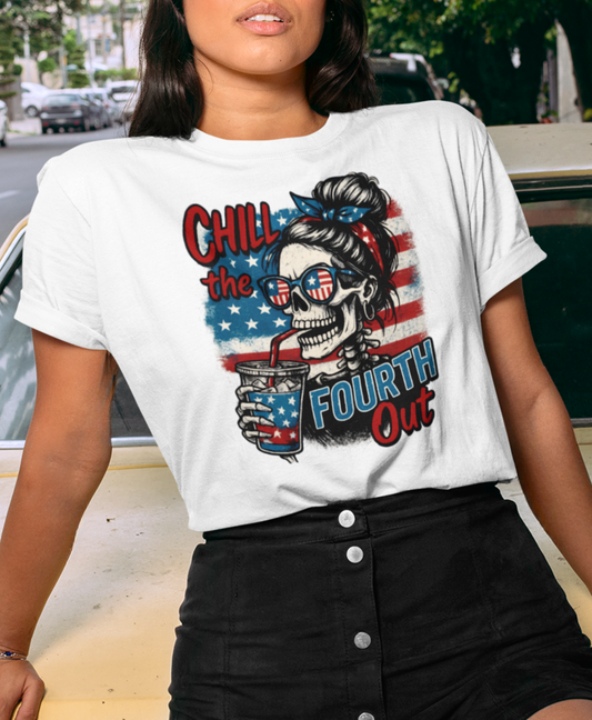 Chill the Fourth Out – Freedom Sip Skull Tee