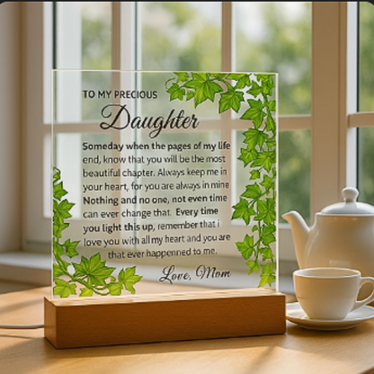 To My Daughter - Someday When the Pages of My Life - Beautiful Acrylic with Light