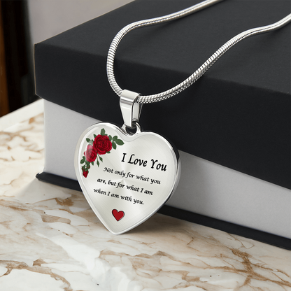 Romantic Heart Pendant with Red Roses | A Timeless Token of Love and Devotion