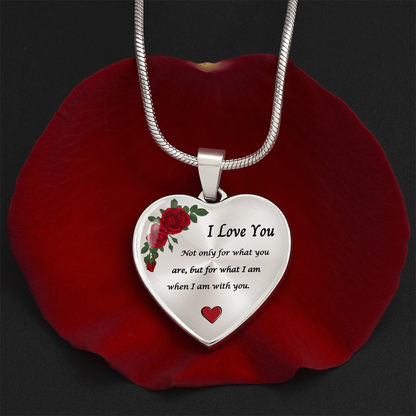 Romantic Heart Pendant with Red Roses | A Timeless Token of Love and Devotion
