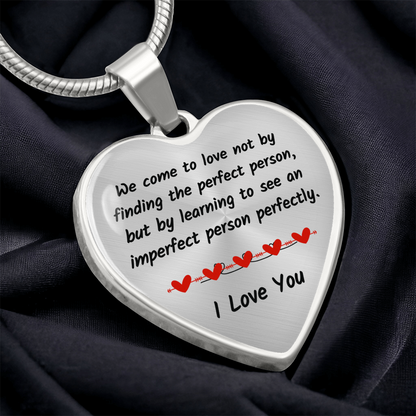 Pendant Heart Necklace | Perfect Love for Imperfect Person | Personalized Keepsake