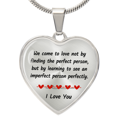 Pendant Heart Necklace | Perfect Love for Imperfect Person | Personalized Keepsake