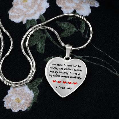 Pendant Heart Necklace | Perfect Love for Imperfect Person | Personalized Keepsake