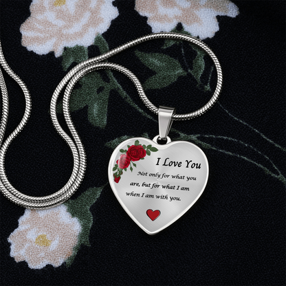 Romantic Heart Pendant with Red Roses | A Timeless Token of Love and Devotion