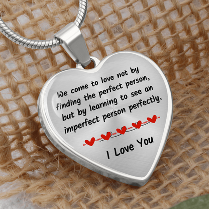 Pendant Heart Necklace | Perfect Love for Imperfect Person | Personalized Keepsake