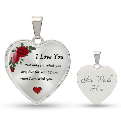 Romantic Heart Pendant with Red Roses | A Timeless Token of Love and Devotion
