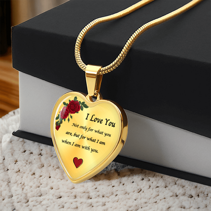 Romantic Heart Pendant with Red Roses | A Timeless Token of Love and Devotion